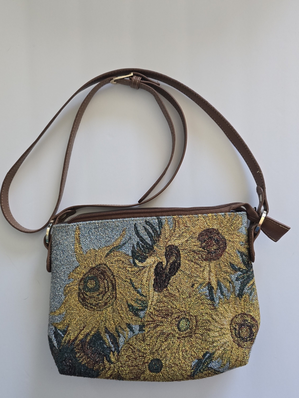 Signare Van Gogh Sunflowers Tapestry Crossbody Bag Purse
